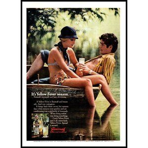 1971 Smirnoff Vodka Vintage Print Ad River Dock Boat Summer Nature Wall Art